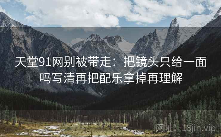 天堂91网别被带走：把镜头只给一面吗写清再把配乐拿掉再理解